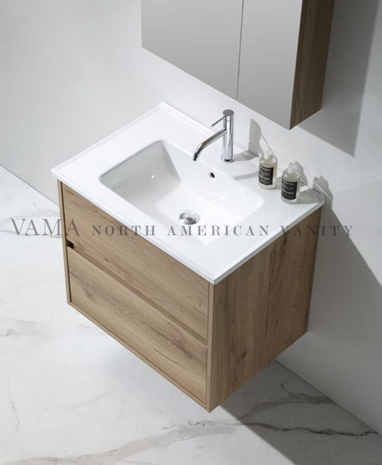 Vama 800mm Modern Wall Mounted Single Basin Bathroom Vanity Set with Mirror Cabinet in Foshan Qw10180