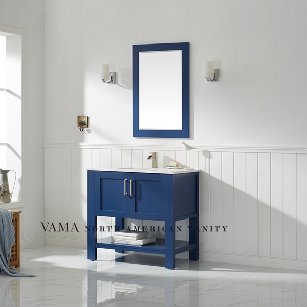 Vama 36 Inch Cheap Waterproof Floor Stand Bathroom Cabinet Bathroom Vanity 784036