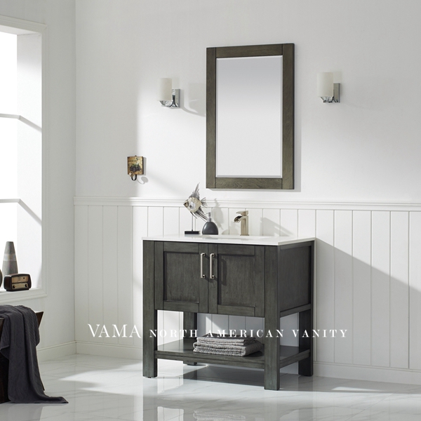 Vama 36 Inch Cheap Waterproof Floor Stand Bathroom Cabinet Bathroom Vanity 784036