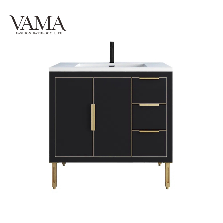 Vama 36 Inch Commercial Cheap Bathroom Cabinet with Metal Legs China Manufacturers BT003036