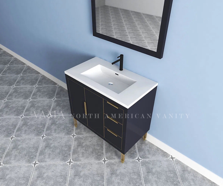 Vama 36 Inch Commercial Cheap Bathroom Cabinet with Metal Legs China Manufacturers BT003036