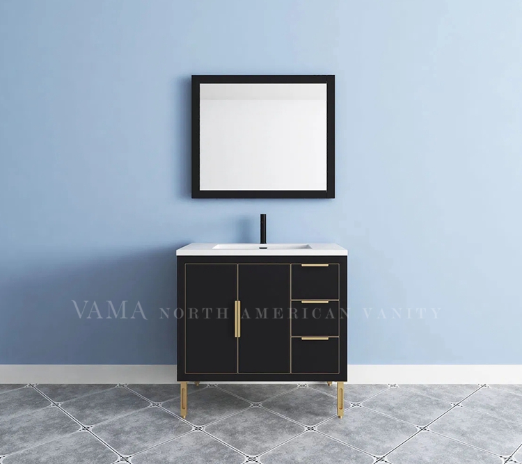 Vama 36 Inch Commercial Cheap Bathroom Cabinet with Metal Legs China Manufacturers BT003036