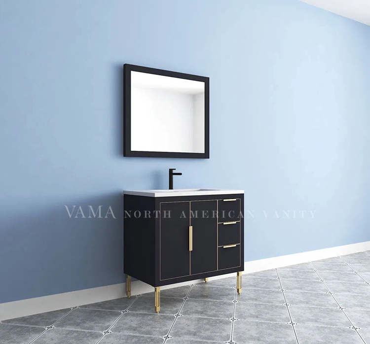 Vama 36 Inch Commercial Cheap Bathroom Cabinet with Metal Legs China Manufacturers BT003036