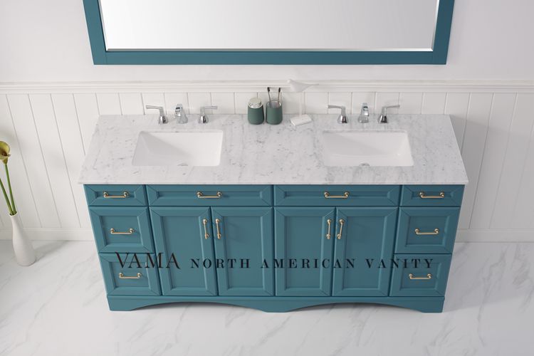 Vama 72 Inch American Double Sinks Bathroom Vanity Cabinet Furniture 710072G