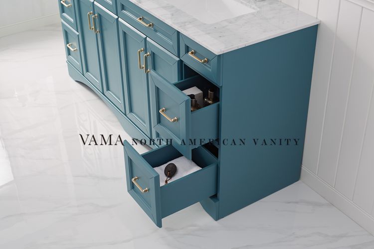 Vama 72 Inch American Double Sinks Bathroom Vanity Cabinet Furniture 710072G