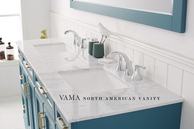 Vama 72 Inch American Double Sinks Bathroom Vanity Cabinet Furniture 710072G