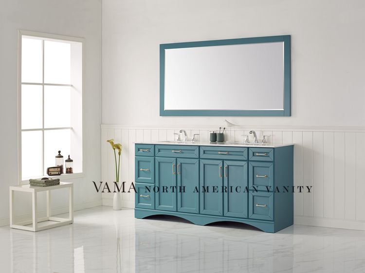 Vama 72 Inch American Double Sinks Bathroom Vanity Cabinet Furniture 710072G