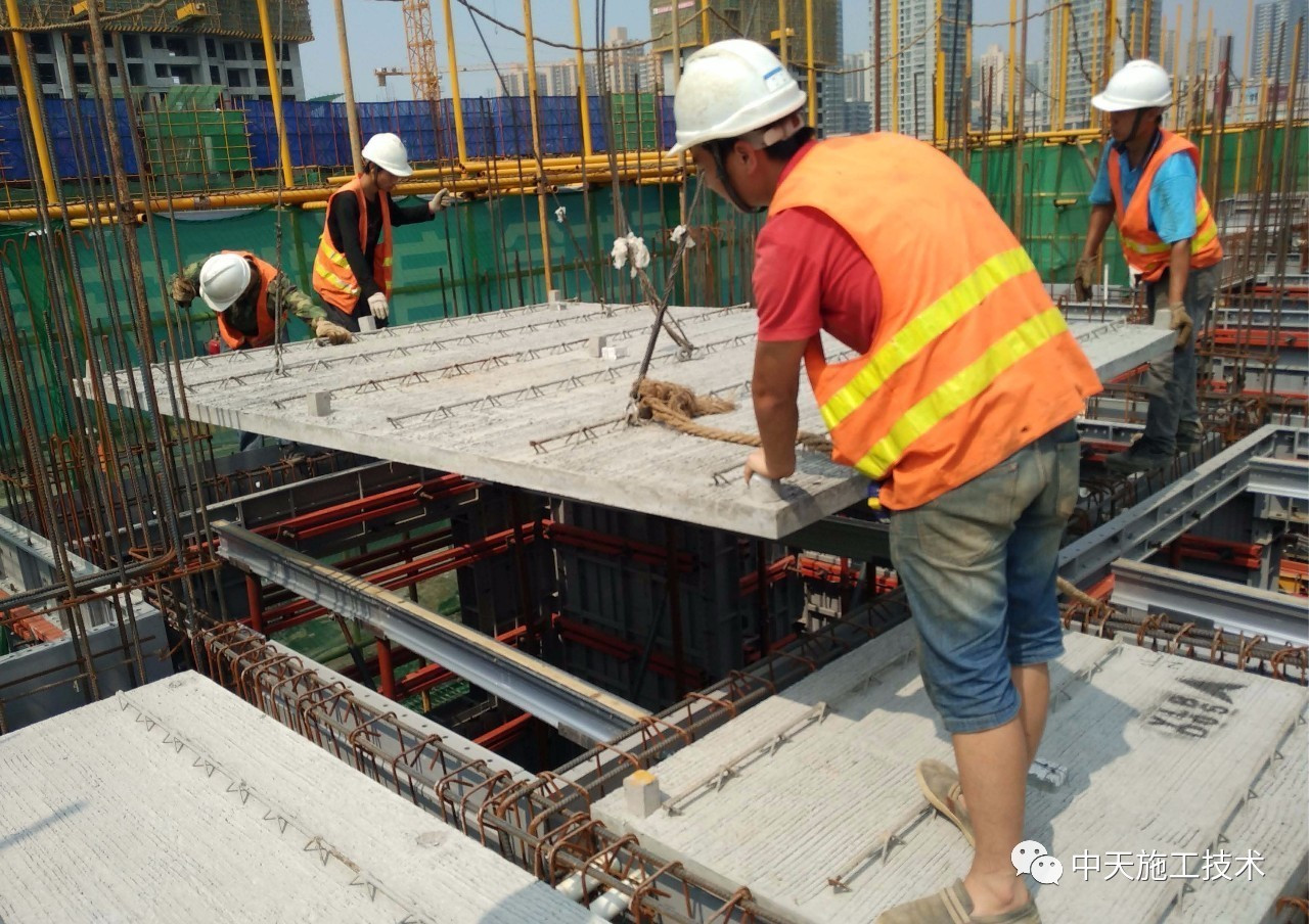 Steel truss precast concrete slab lattice girder