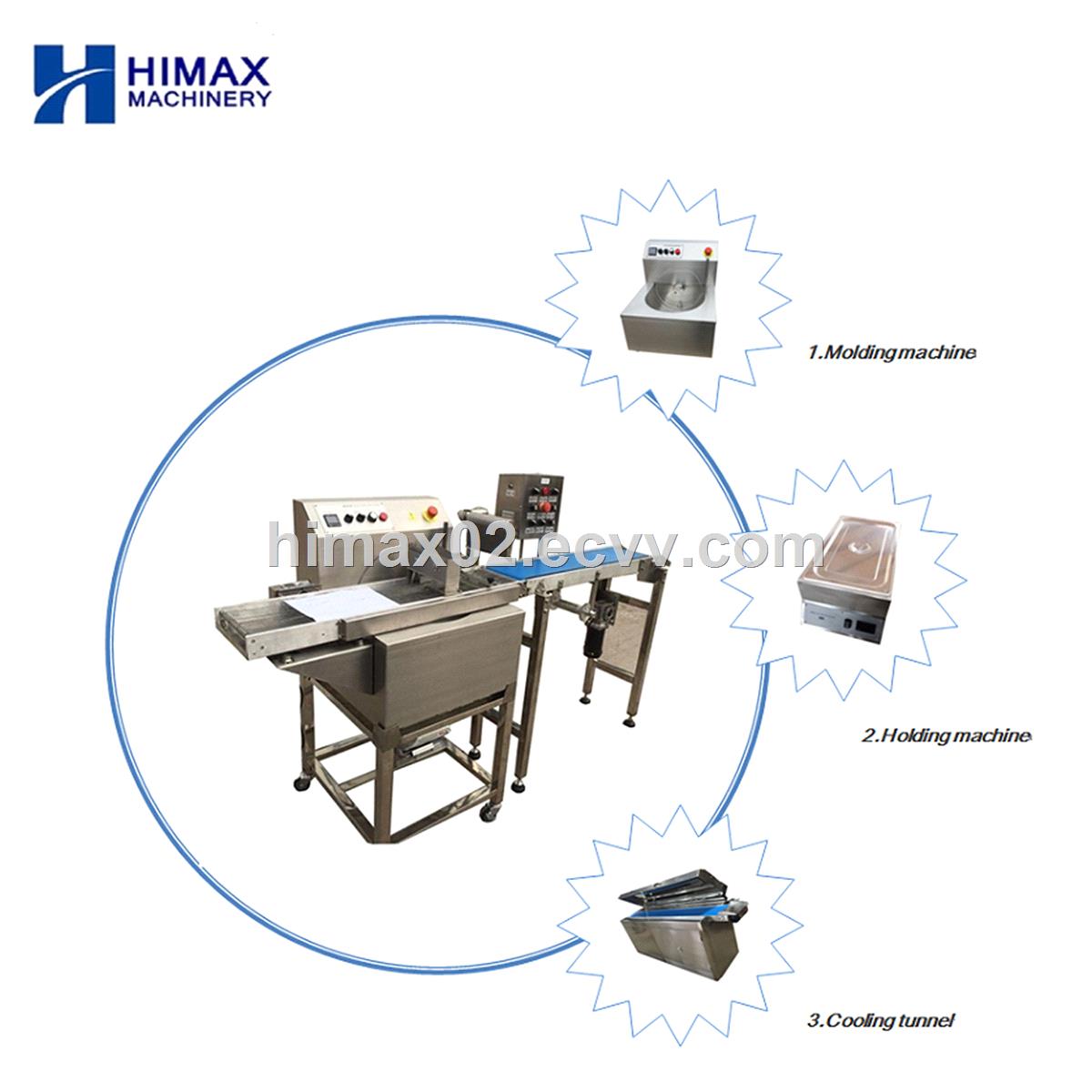 Automatic Mini chocolate coating machine chocolate covering machine small chocolate enrobing line with Cooling Tunnel