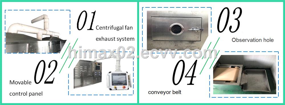 Green tea leaf microwave dryer oven automatic microwave coffee drying equipment cocoa bean roasting machine