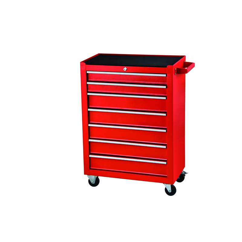 7 drawers Durable Rolling Red Cabinet Storage Chest Box Garage Toolbox Organizer