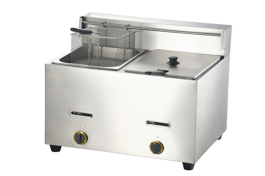 commercial kitchen equipment as seen TV stainless steel deep fryer 2tank gas fryer GF72