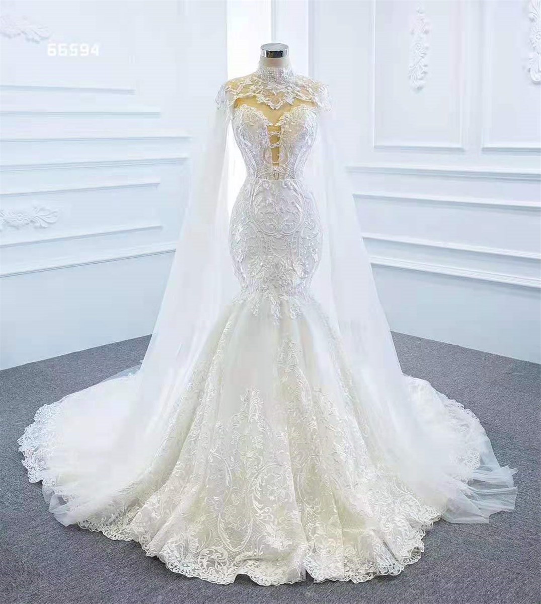 Liyana Novias Cape Mermaid Wedding Dress