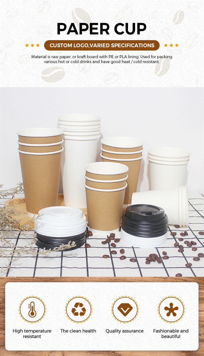 CHIYIN whole sale custom degradable ecofreindly paper cup logo 2oz22oz double wall coffee cup disposable with lid
