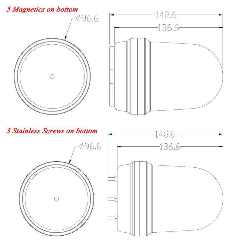 4 Inch Industrial Construction Safety Rotating LED Beacon Light