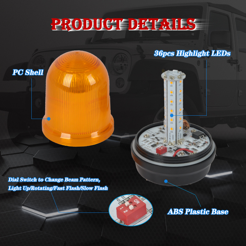 4 Inch Industrial Construction Safety Rotating LED Beacon Light