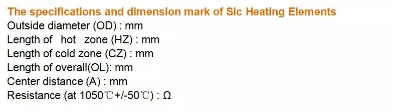 Sic heating elements for induatrial furnace