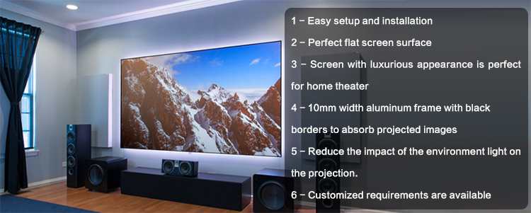 MGF Wholesale projector screen 120 inch fixed frame projection screen 100inch