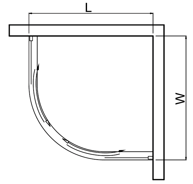 Custom Conner Curved Sliding Glass Quadrant Shower Enclosures
