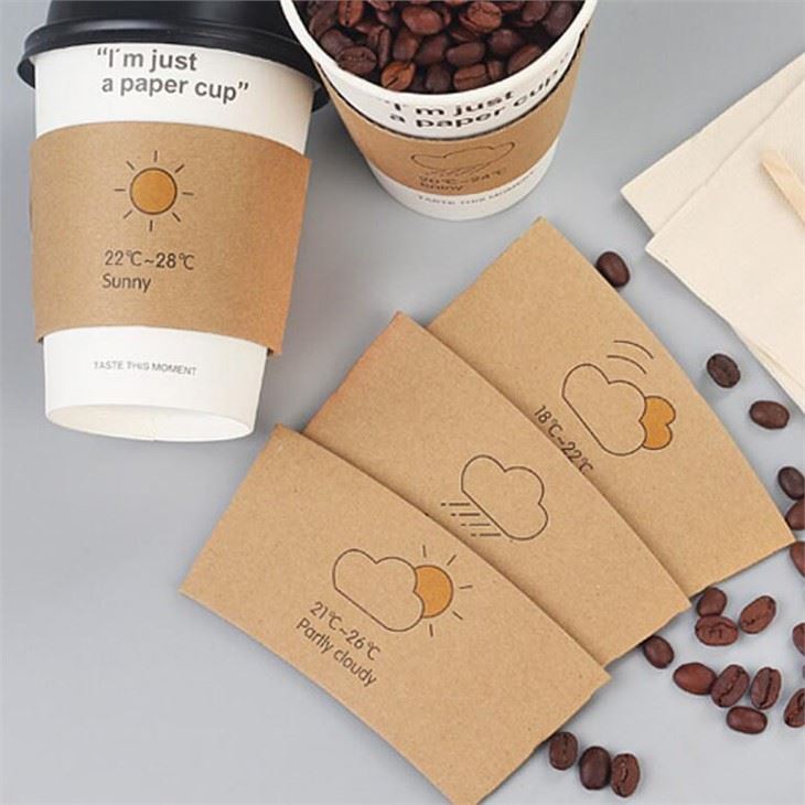 Environmentally friendly Corrugated Paper cup sleeve disposable hot drink cup sleeve