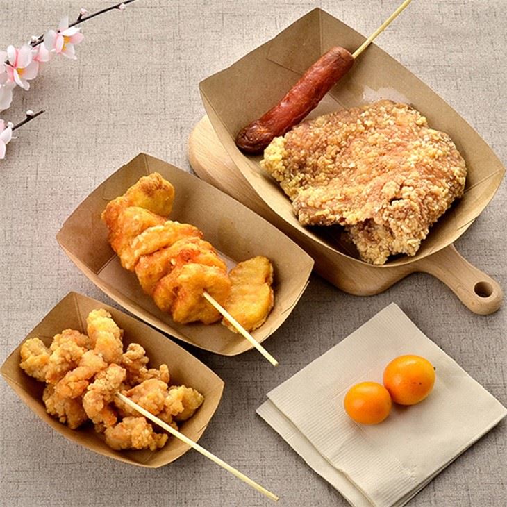 Disposable Food Tray Kraft Paper Food Tray