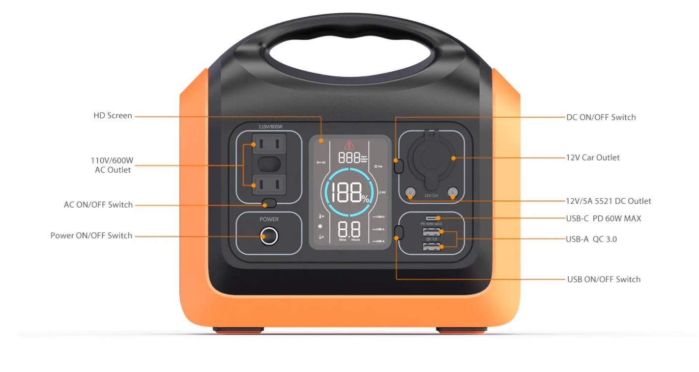 600W portable power station solar energy for ourdoor camping