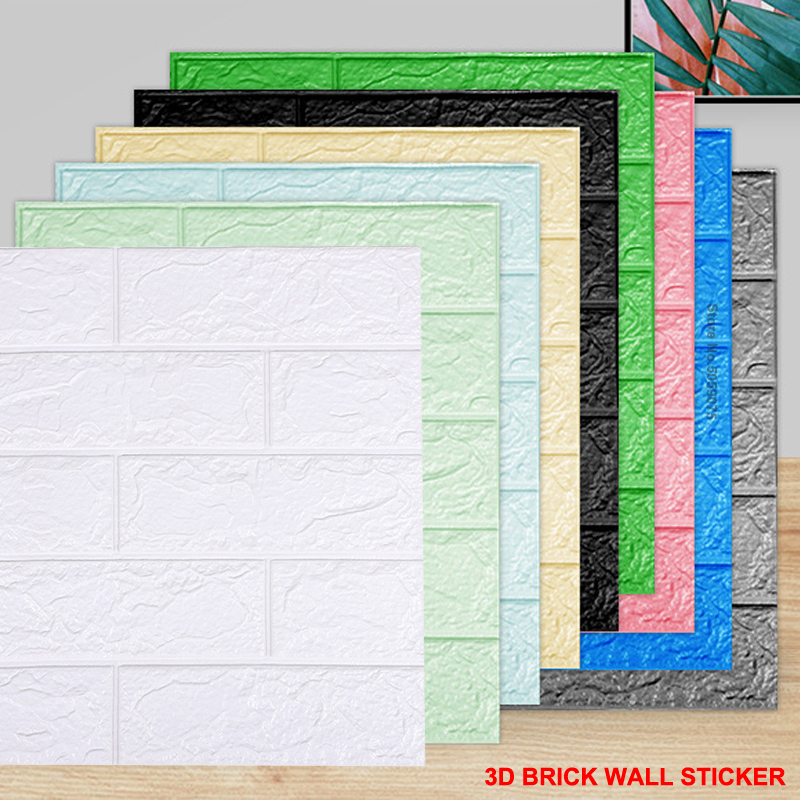 Factory Supply Self Adhesive Wall Stickers Home Decor PE Foam Brick Wall Paper Soundproof DIY 3D Wallpaper