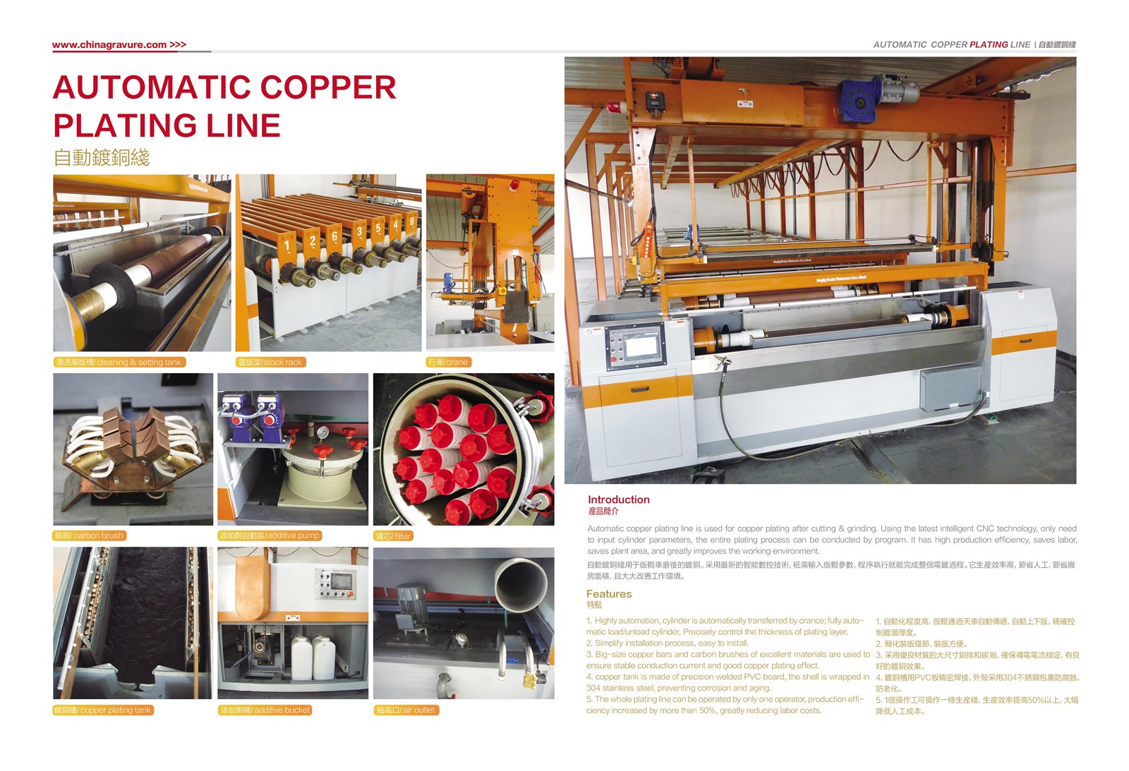 Gravure Cylinder Copper Plating Machine Galvanic Copper Tank Bath Plating Line