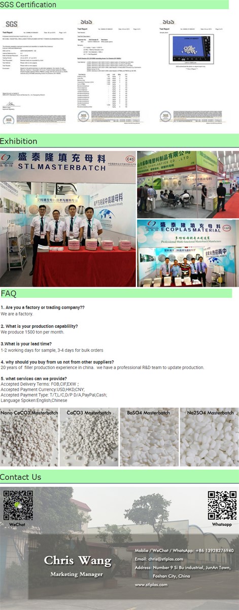 Calcium carbonate filler for plastic bag