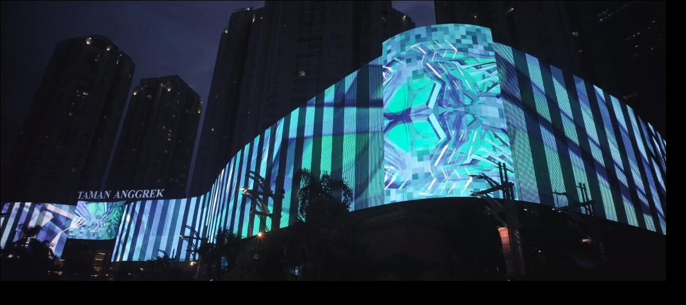 Media Facade Transparent Flex Net LED screen P56