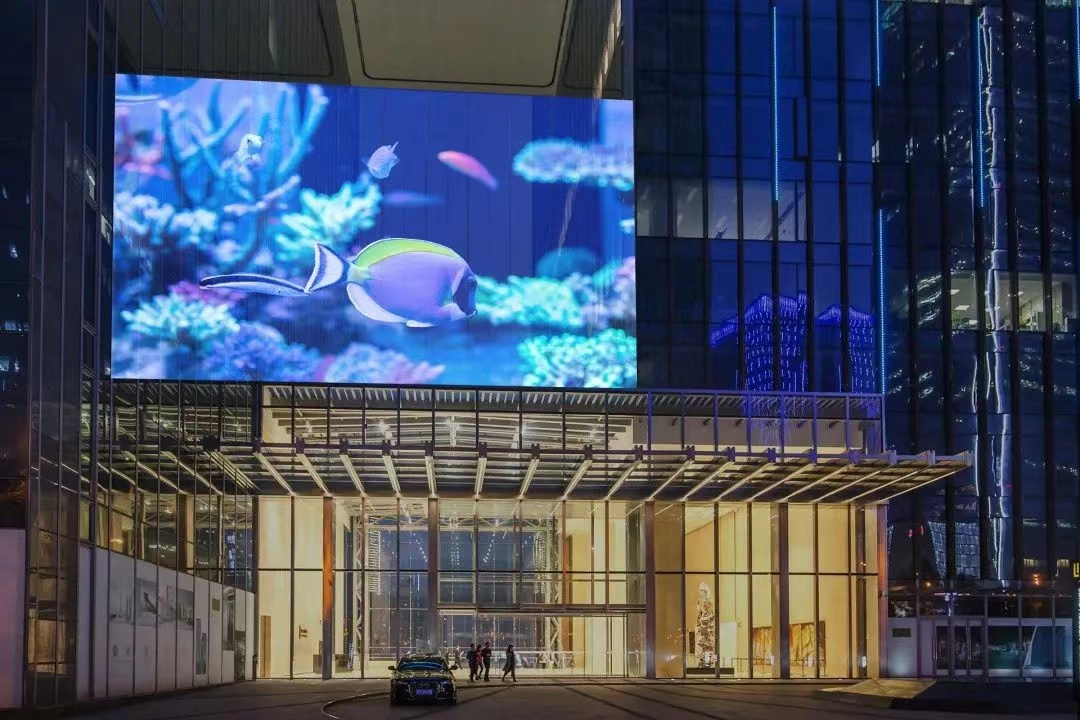 Media Facade Transparent Flex Net LED screen P56