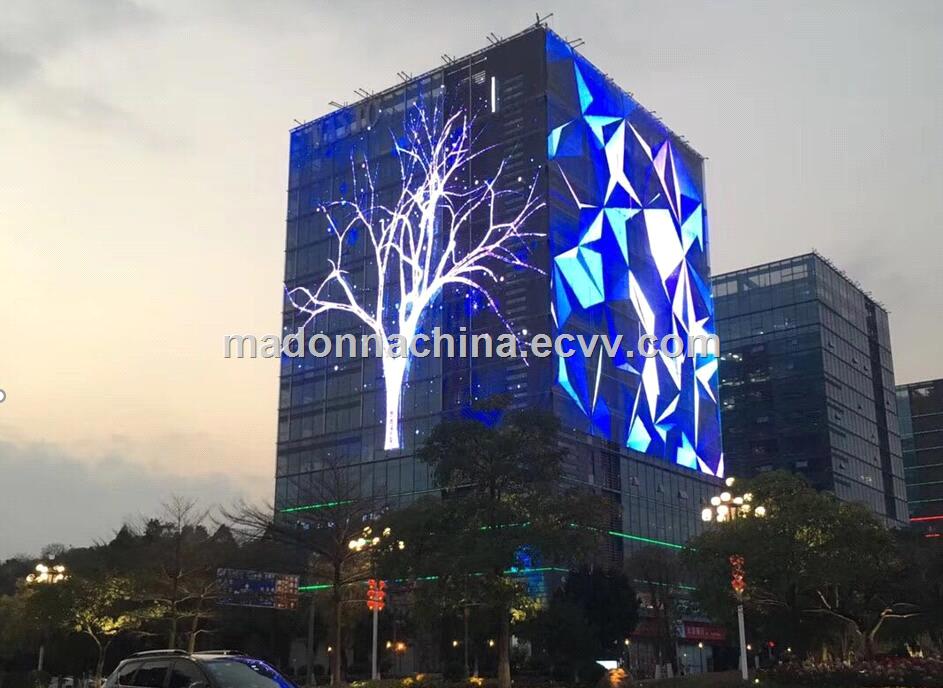 Manufacturer of largescreen LED video displays LED Media Facade Transparent video screen