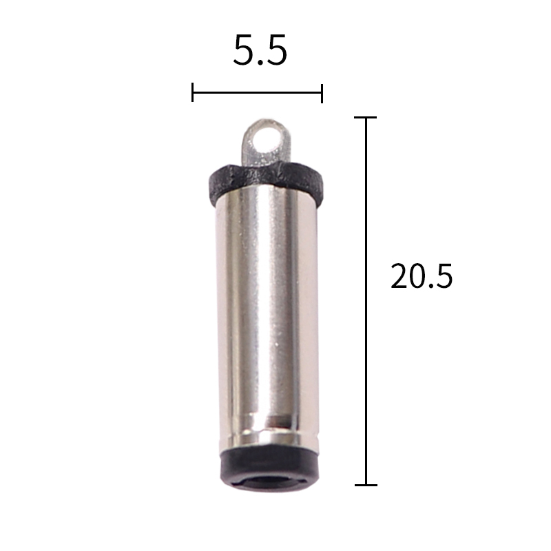 55mm21mm dc plug male power connector 205L copper nickel plated jack black plastic