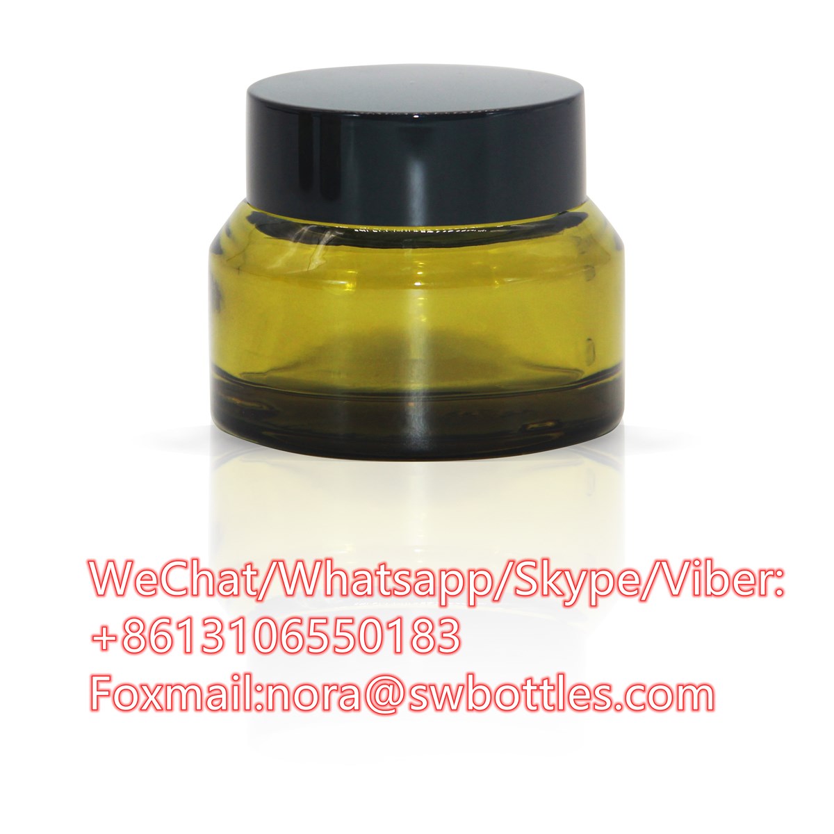 Wholesale inclined shoulder pickles green glass cosmetic bottles cream packaging glass bottles