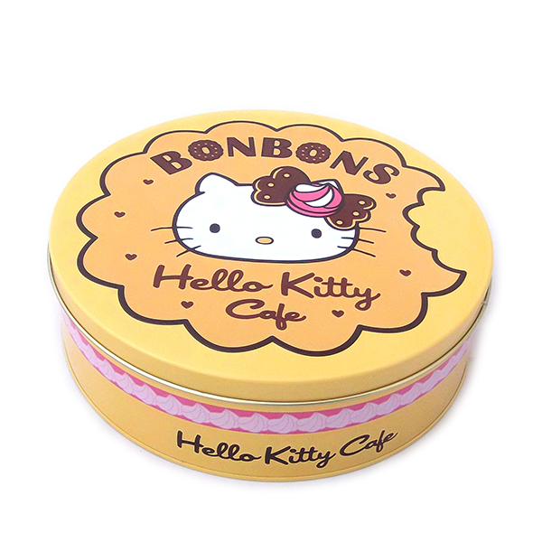 Round Yellow Biscuit Cookie Tin Box