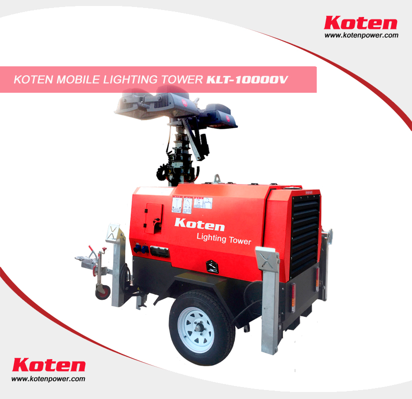 Koten Power mobile lighting tower 9m height 4pc 1000w lights
