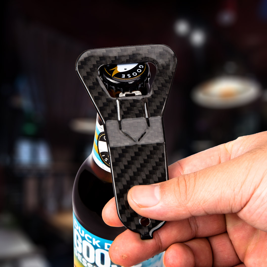 Carbon Fiber Bottle Opener Keychain