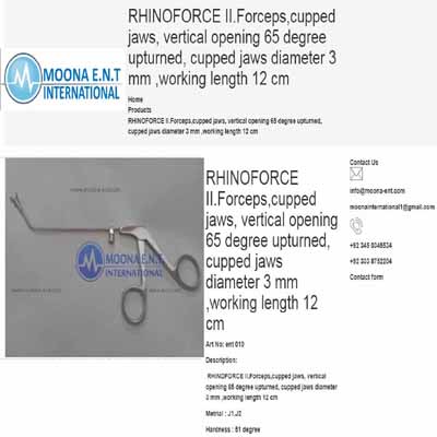 RHINOFORCE IIForcepscupped jaws vertical opening 65 degree upturned