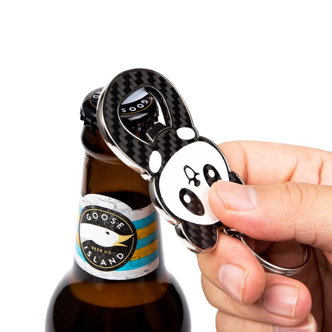 Carbon Fiber Zinc Alloy Keychains Bottle Opener