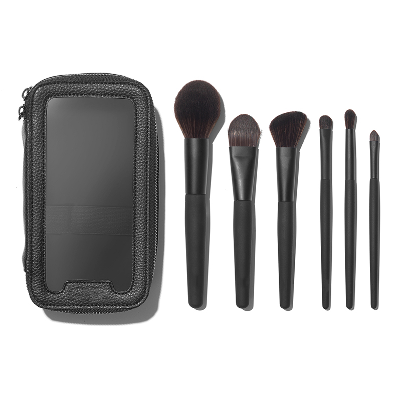 OEM Matt black synthetic hair makeup brush set