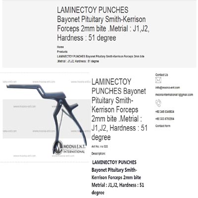 LAMINECTOY PUNCHES Bayonet Pituitary SmithKerrison Forceps