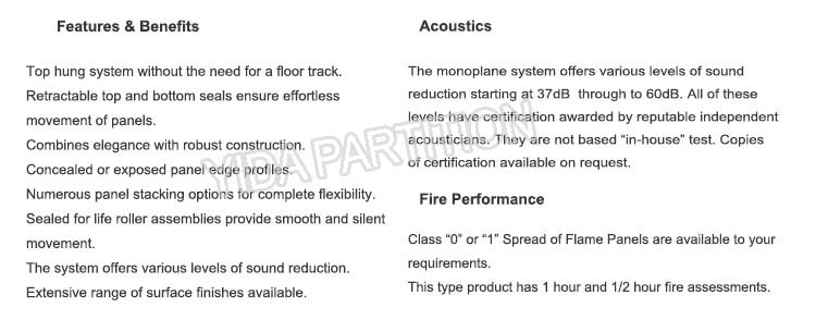 Soundproofing Operable Aluminum Alloy Frame Melmaine Board Movable Partitions for Hotel and Restaurant