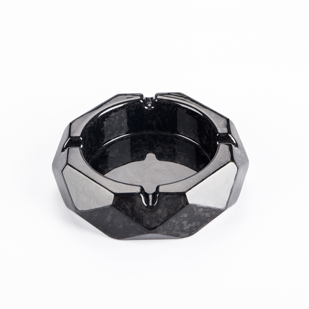 2021 Luxury Style Design Octagon Custom Logo Carbon Fiber cigar ashtray