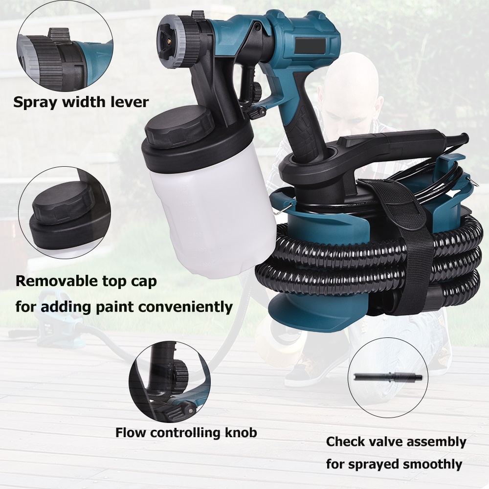 Portable electric HVLP Paint Stain Sprayer Cover large areas fast with minimal overspray and minimal dripping