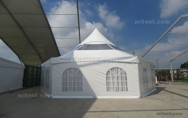 Dia12m Hexagonal Pagoda Tent with Skylights on Roof