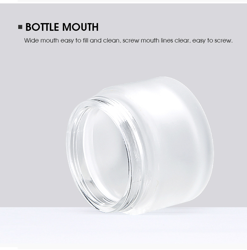 High Quality Cosmetic Cream Bottle Frosted Glass Bottle with Dumb Silver Bright Silver Lid