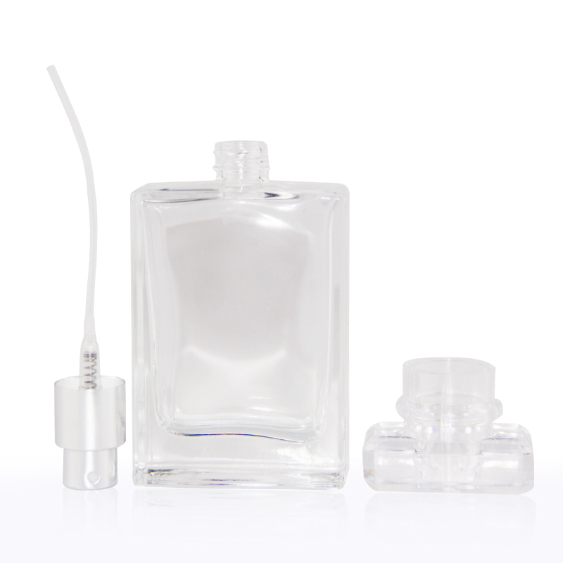 Fancy luxury Empty Crimp Glass Perfume Bottles free sample 30ml 50ml 100ml