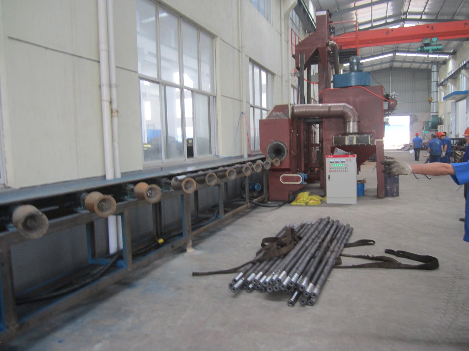 steel pipe shot blasting machine remove scale equipment