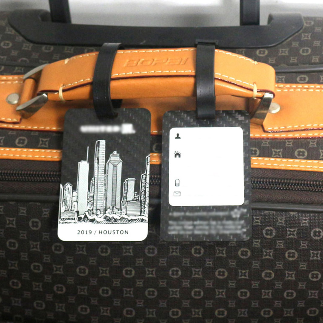 Personalized Custom Carbon Fiber Luggage Tag Suitcase Bag ID Tag