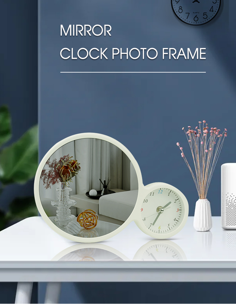 Makeup Mirror Magic Photo Frame with Clock